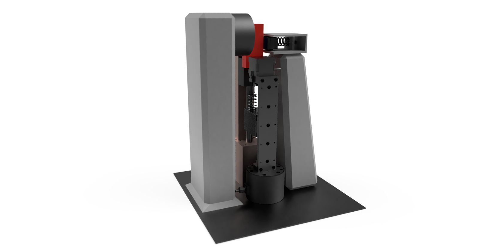 Render of the slip-detection teststand with linear actuator and sensor stack